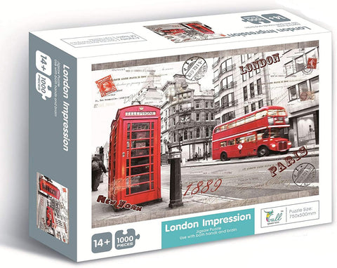 Jigsaw Puzzles 1000 Pieces for Adults London Impression Red Bus Telephone Booth Large Difficult Puzzles NT Deals