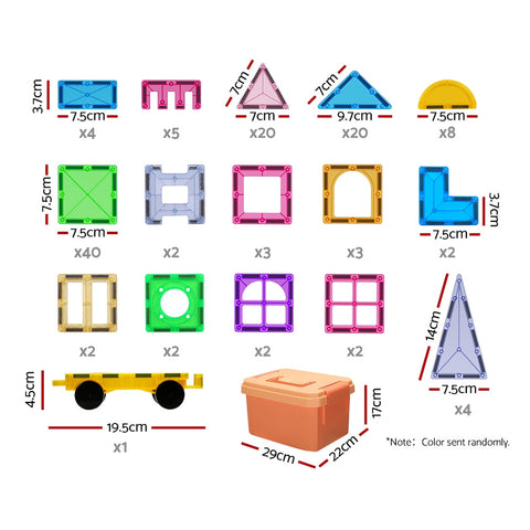 Keezi 120pcs Kids Magnetic Tiles Blocks Building Educational Toys Children Gift NT Deals